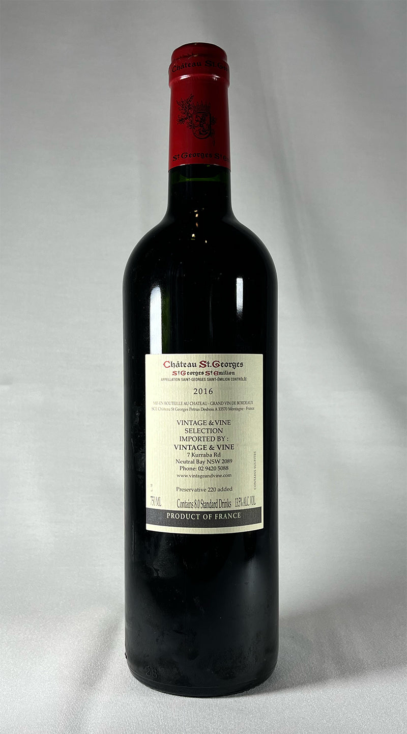 Ch. St Georges merlot-cabernet-cabernet franc 2016